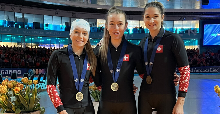 MÉDAILLE DE BRONZE AUX CE ET 3 RECORDS SUISSES POUR LES PATINEUSES DE VITESSE SUISSES